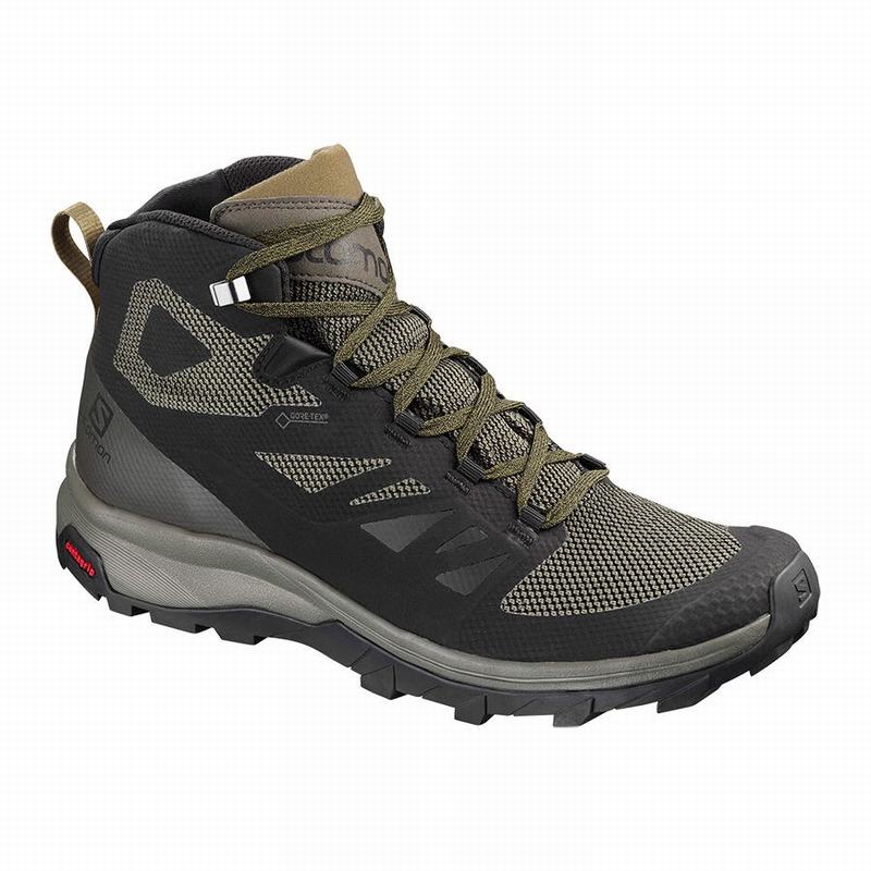 Salomon Vandrestøvler Herre Sort / Brune - OUTLINE MID GORE-TEX (BRETL-0169)